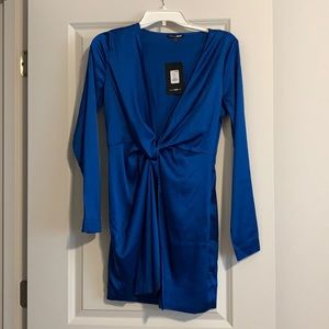 Sugar Free Satin Wrap Dress - Fashion Nova